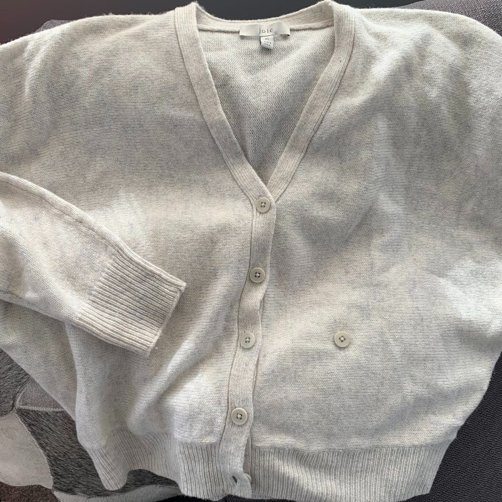 JOIE Cropped Sweater in Light Heather Grey Size XS